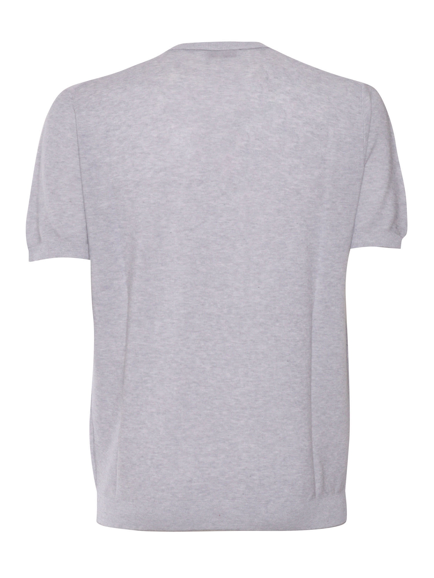 Kangra Cashmere Links Short Sleeve Sweater In Grey