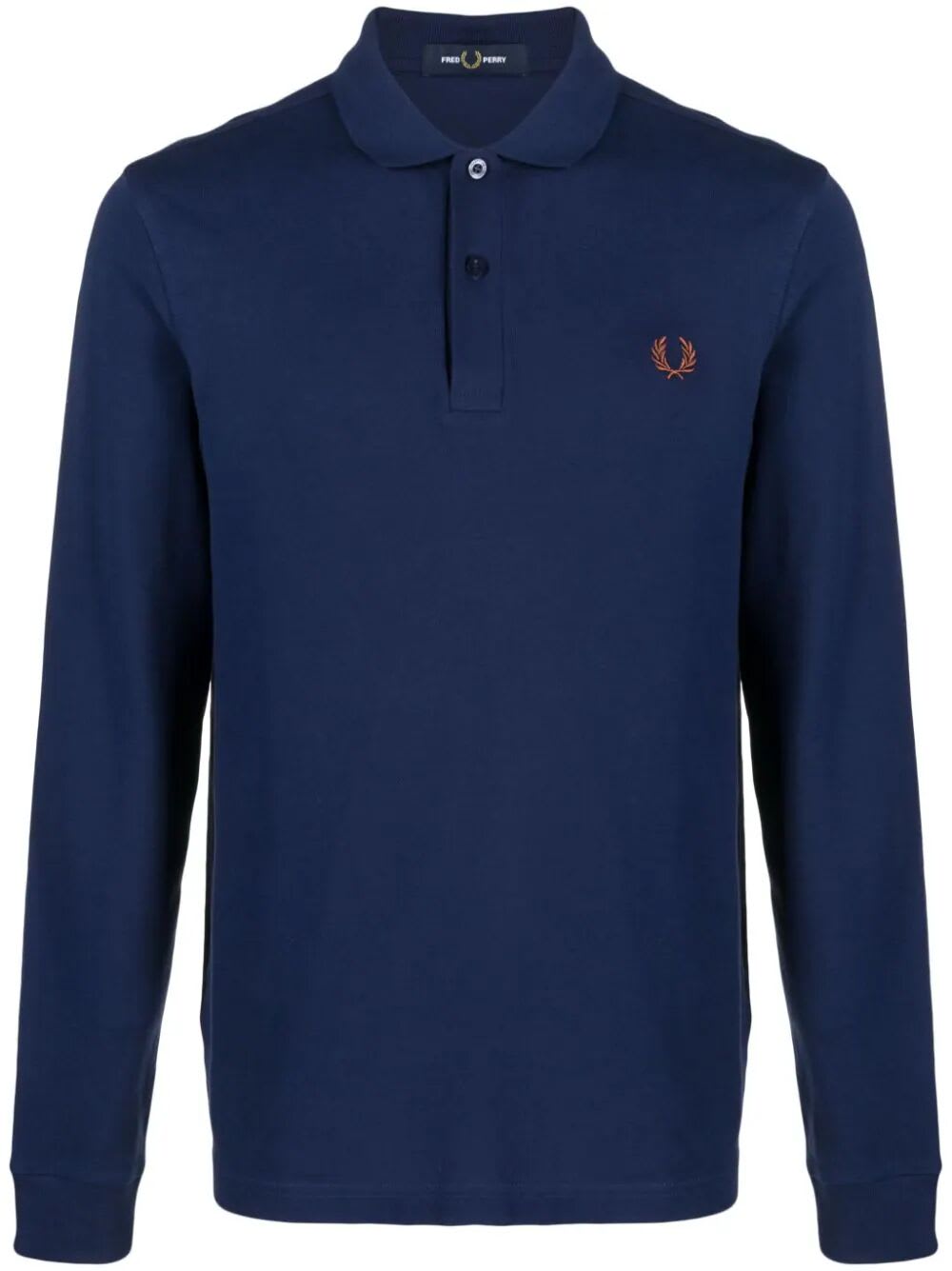 Shop Fred Perry Fp Long Sleeve Plain Shirt In French Navy