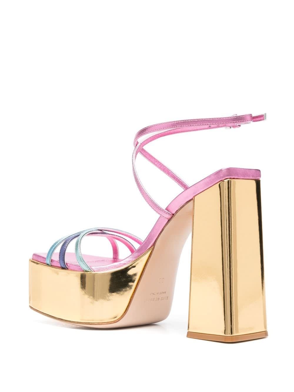 Haus Of Honey Wannabe Mirror Leather Sandals In Multi