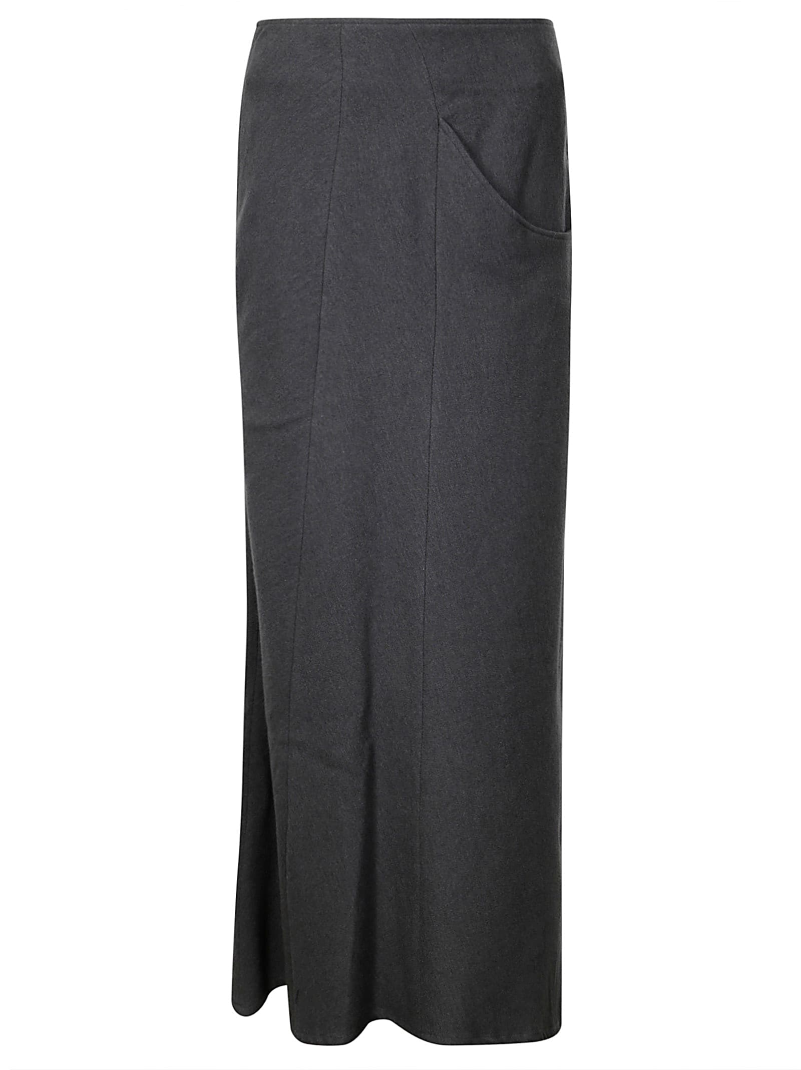 Shop Yohji Yamamoto L Pocket Flare Skirt In Grey