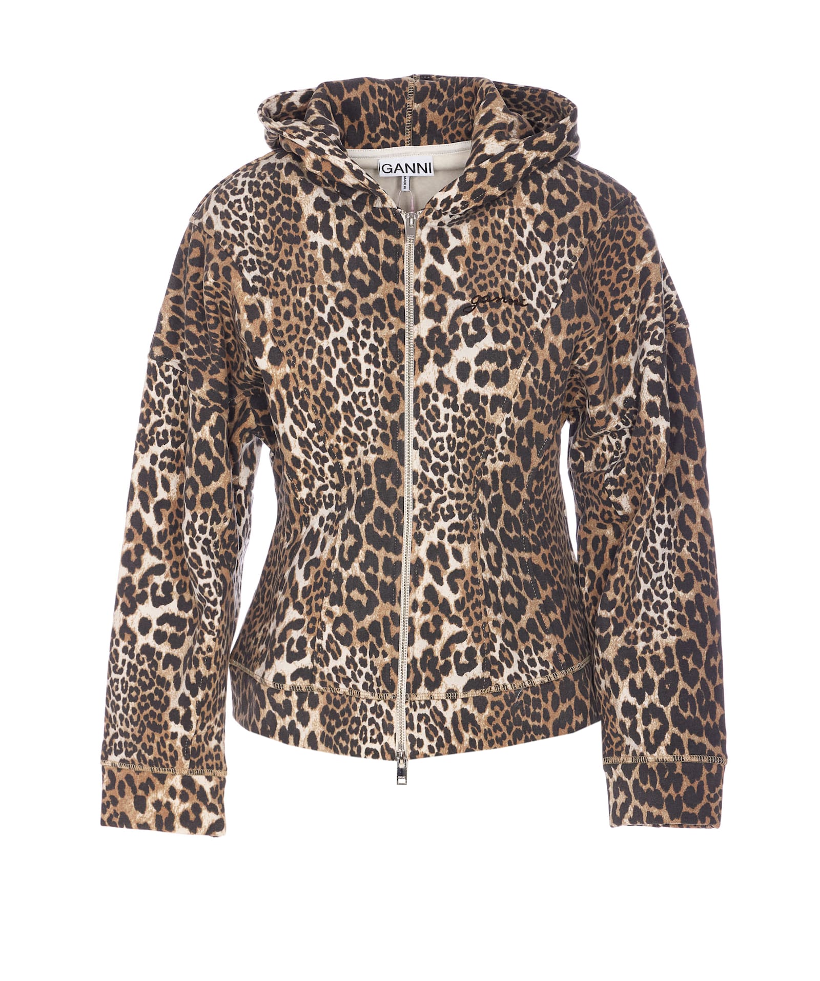 Leopard Print Zip Hoodie