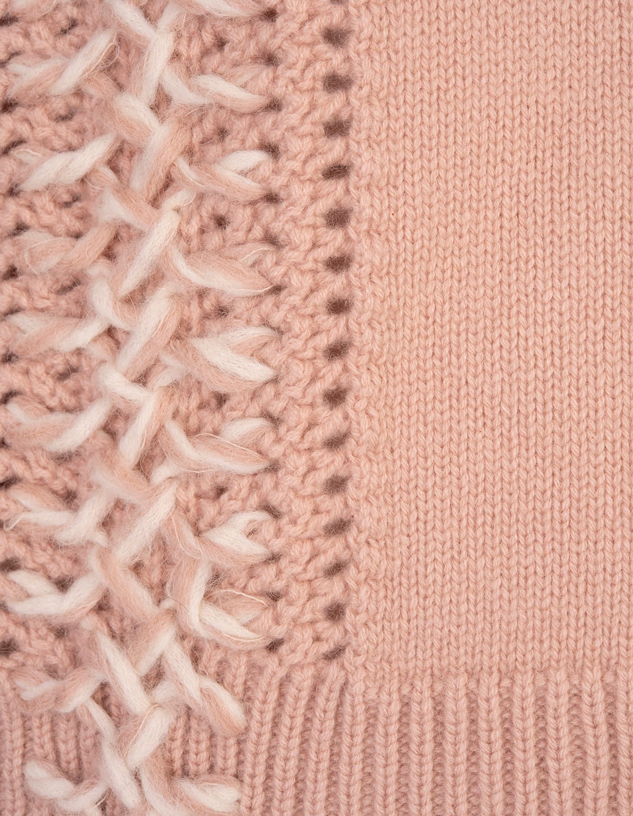 Shop Ermanno Scervino Pink Turtleneck Sweater With Contrasting Scervino Stitch