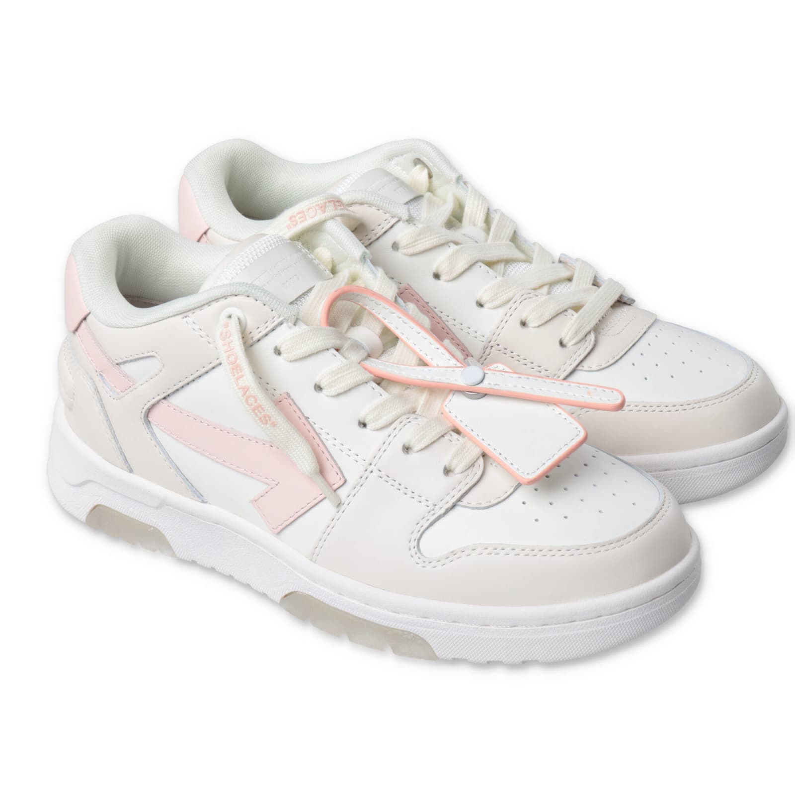 Off-white Kids' Off White Sneakers Bianche In Pelle Bambina In Bianco