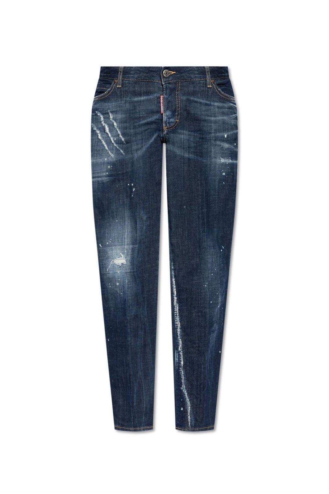 Shop Dsquared2 Jennifer Tapered Jeans In Denim