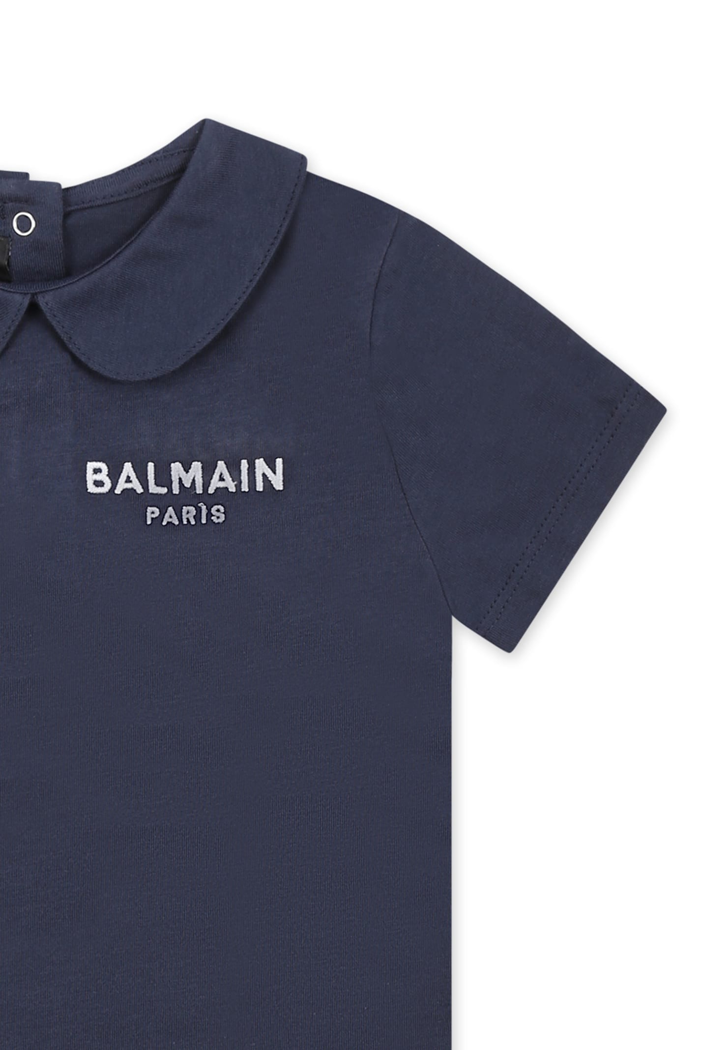 Balmain Blue T-shirt For Baby Girl With Logo In Blue