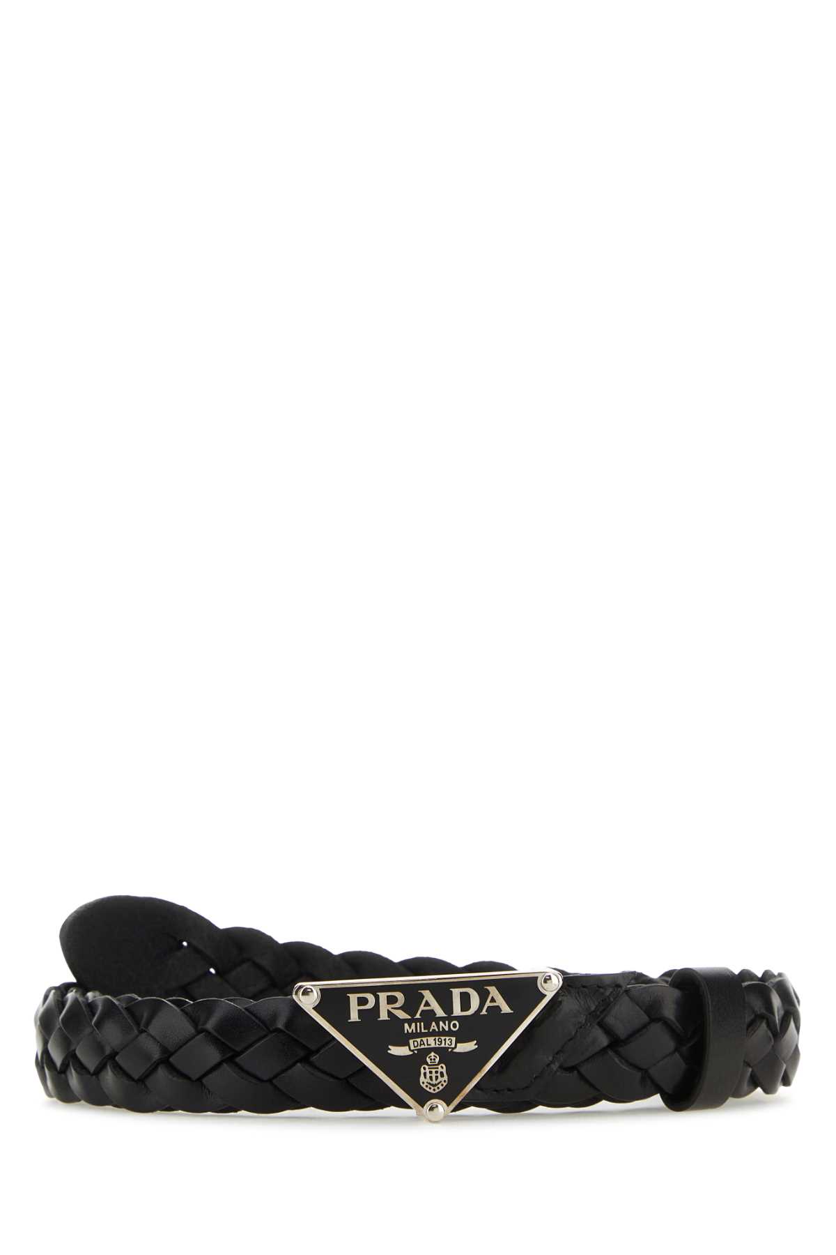 Shop Prada Black Leather Belt In Nero