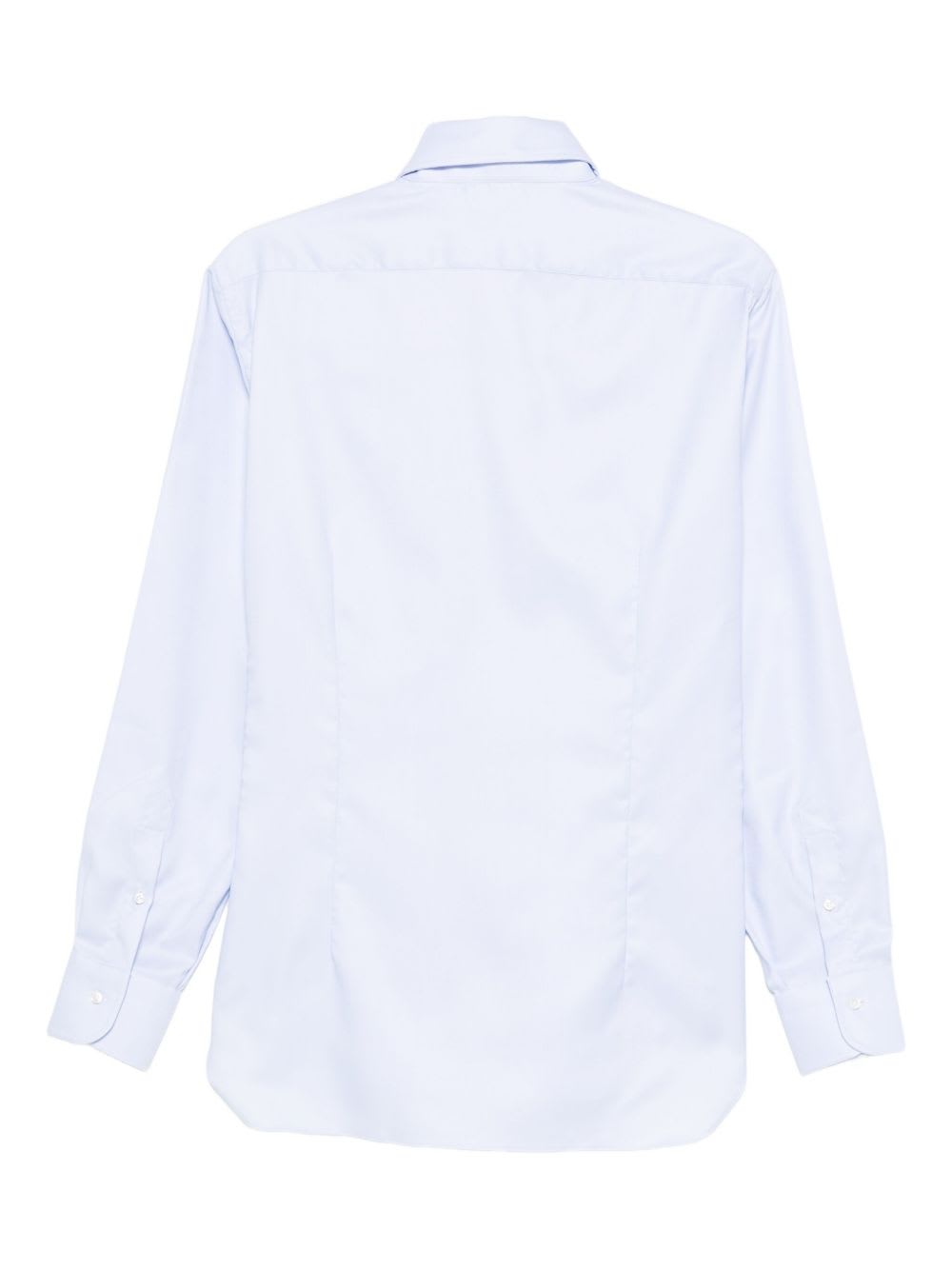 Barba Napoli Barba Long Sleeve Shirt With Semi-rigid Collar And Buttons In Blue
