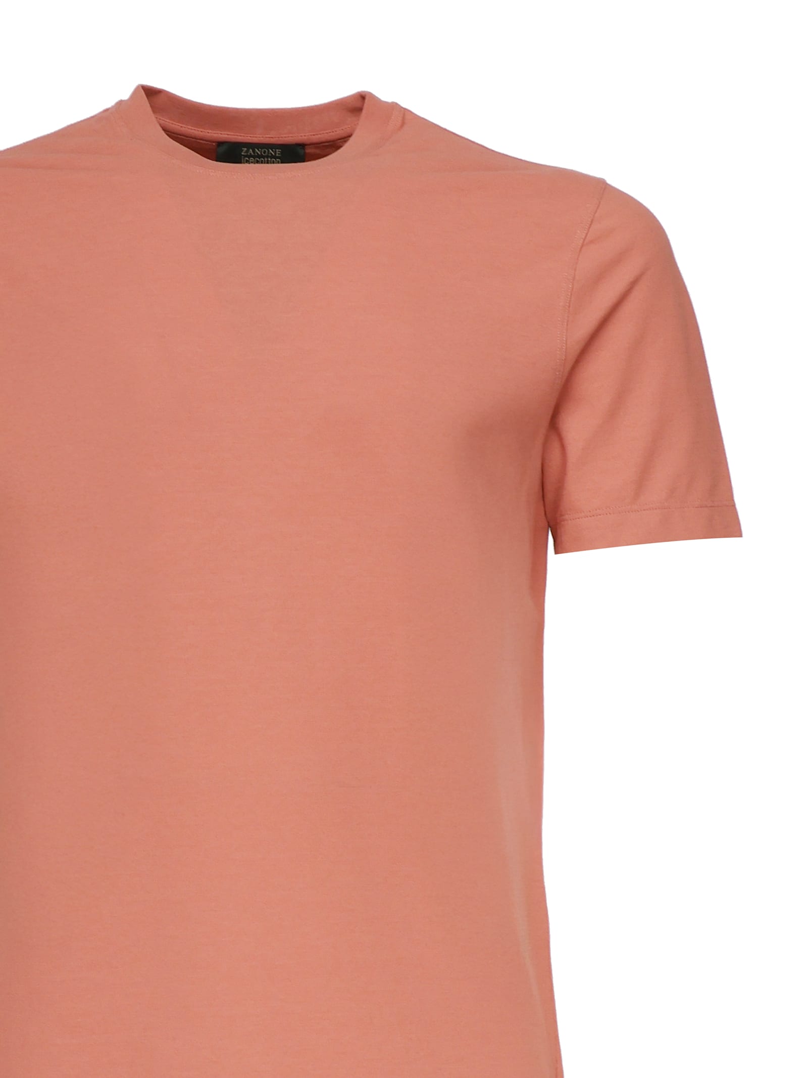 Zanone Cotton T-shirt In Peach