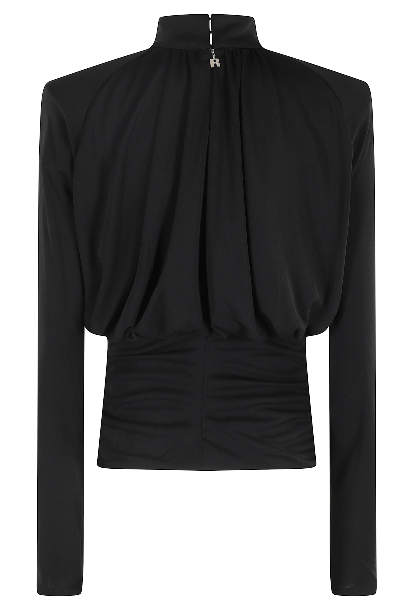 Rotate Birger Christensen Ruched Ls Top In Black