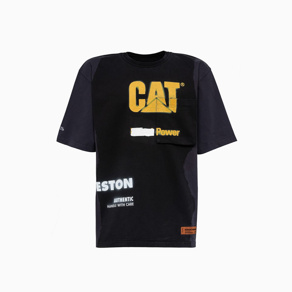Cat Power Black Yellow T-shirt Hmaa028s21jer0011018 Heron Preston
