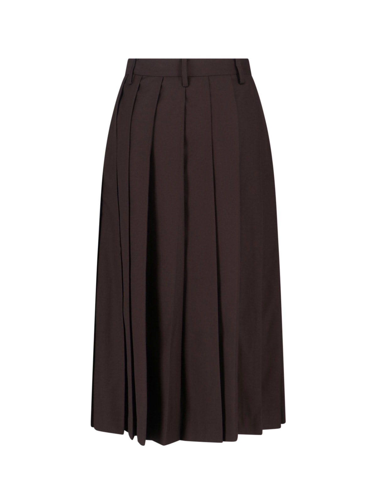 Dunst Brown Pleats Midi Skirt In Brown
