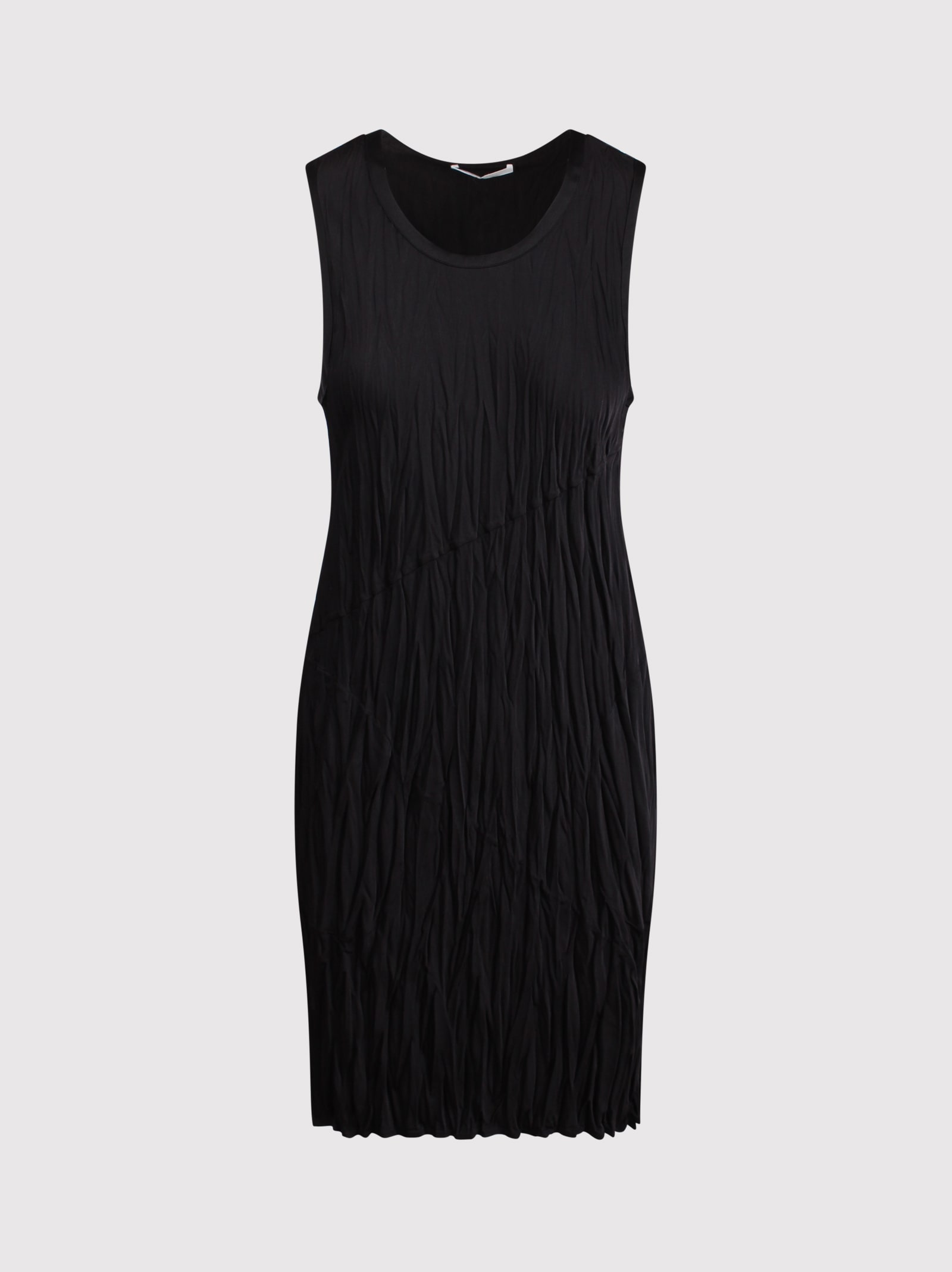 Helmut Lang Wrinkled Effect Satin Dress In Black