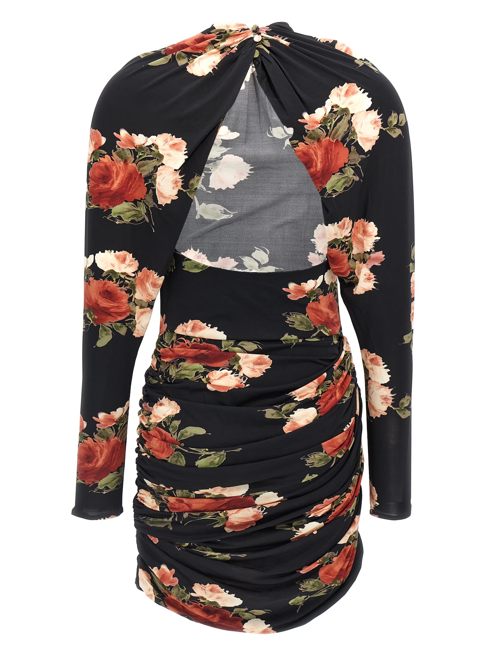Magda Butrym '24' Draped Floral Mini Dress In Multicolor