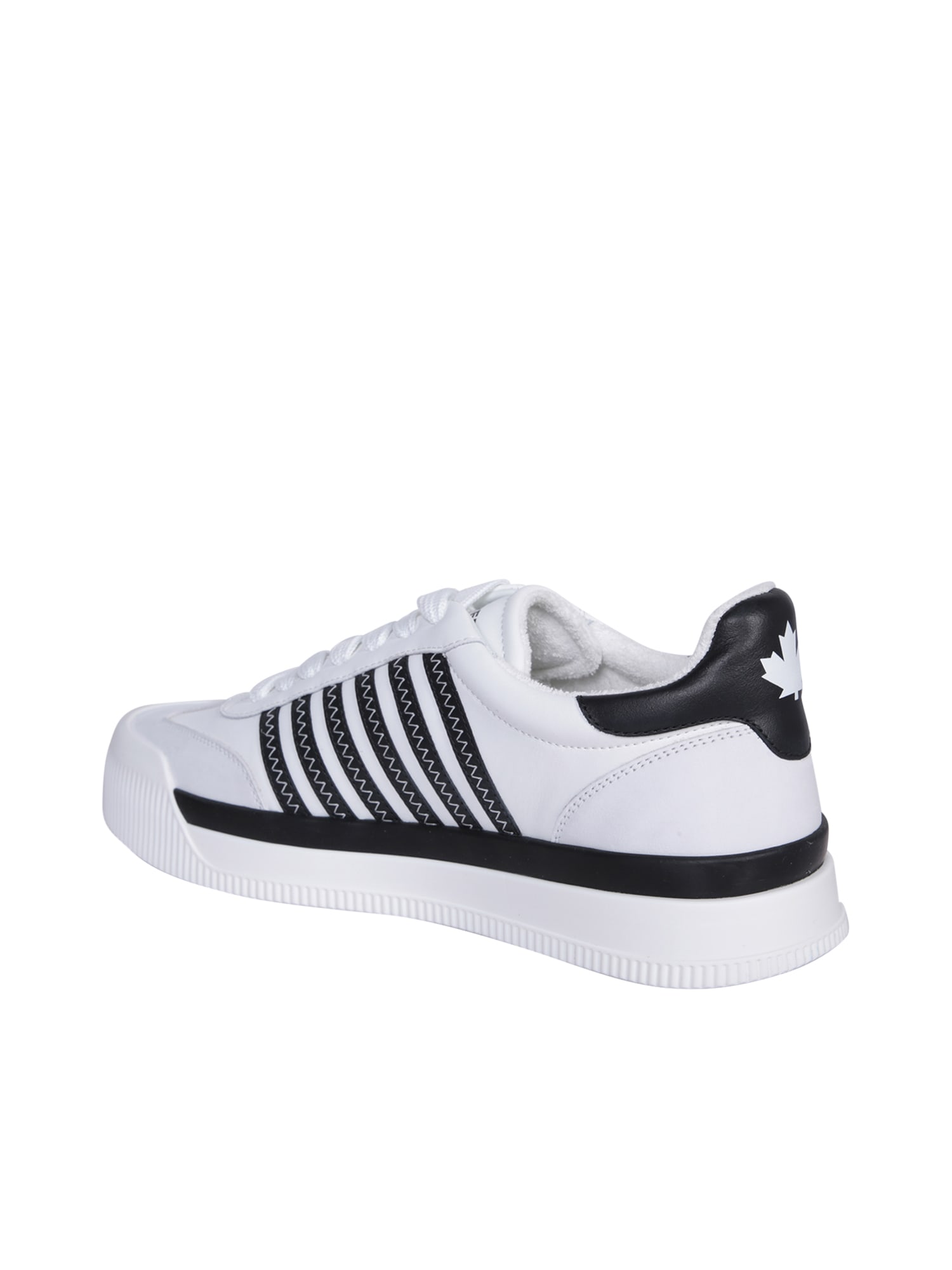 Shop Dsquared2 New Jersey White/black Sneakers