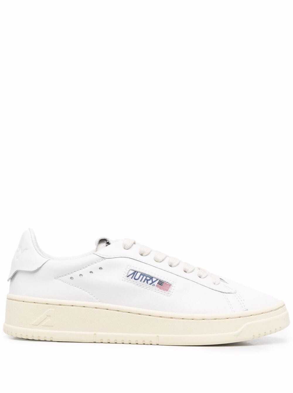 Autry Womans Dallas White Leather Sneakers With Logo