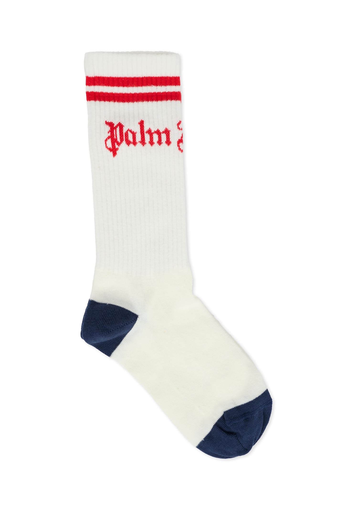Palm Angels White Socks For Kids With Logo In White