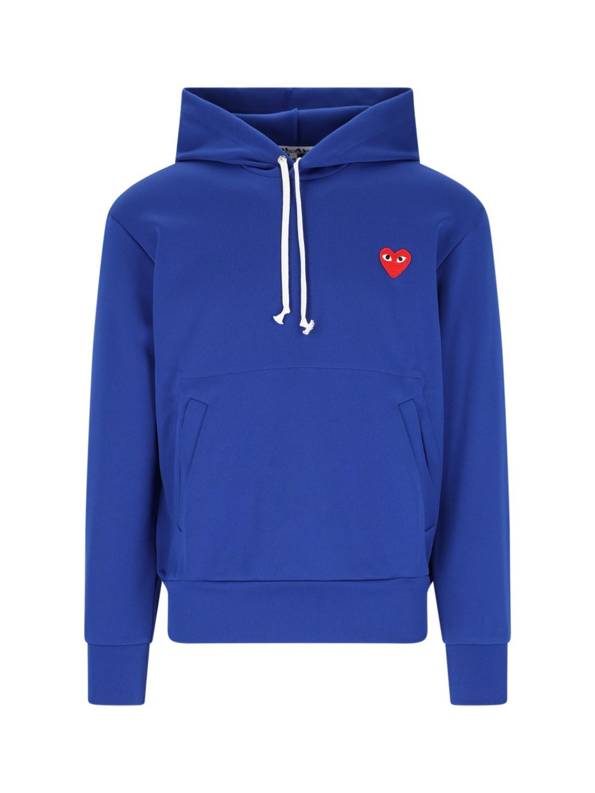 Comme Des Garçons Play Basic Logo Sweatshirt In Blue