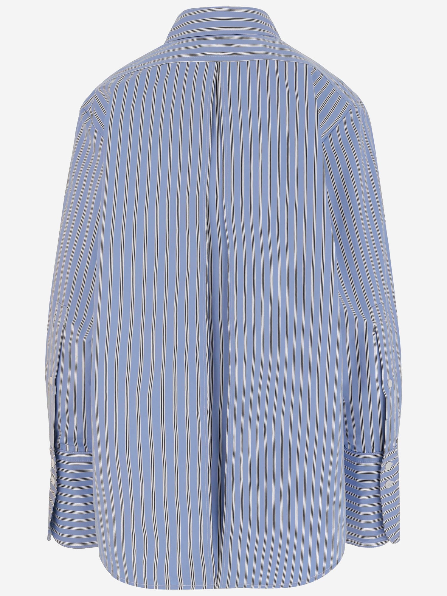 Shop Patou Cotton Shirt With Striped Pattern In Blue