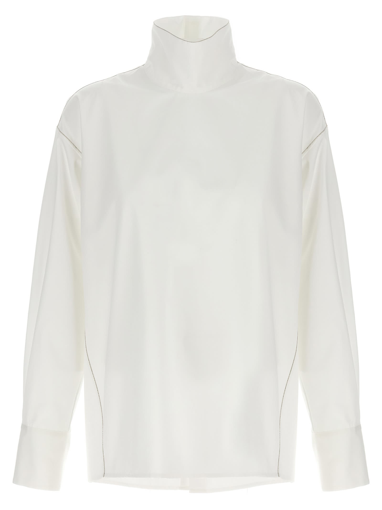 Shop Fabiana Filippi Jewel Detail Shirt In White