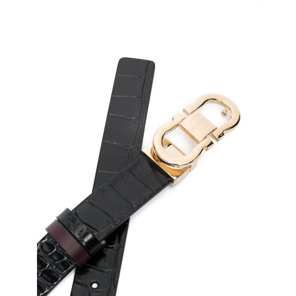 Shop Ferragamo Logo Engraved Buckle Belt