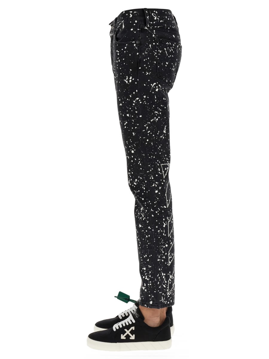 Shop Off-white Jeans With Paint Splatters In Black