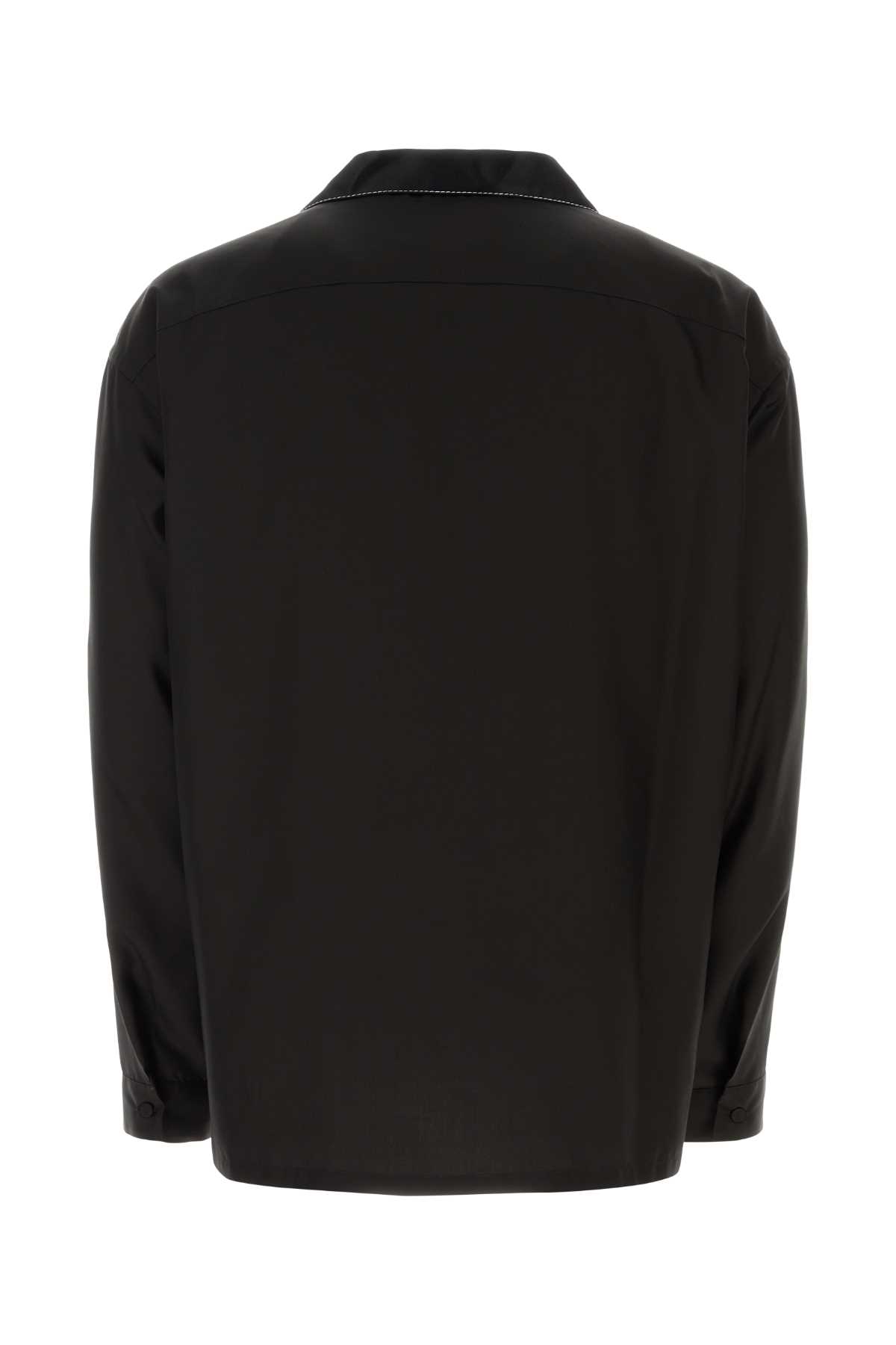 Prada Black Silk Shirt In Nero