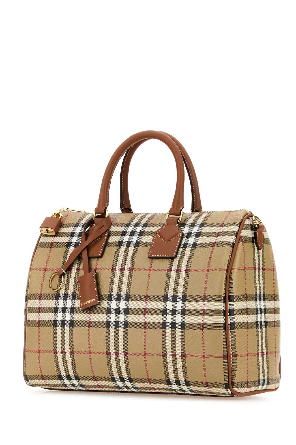 Burberry Women Printed Canvas Medium Check Handbag