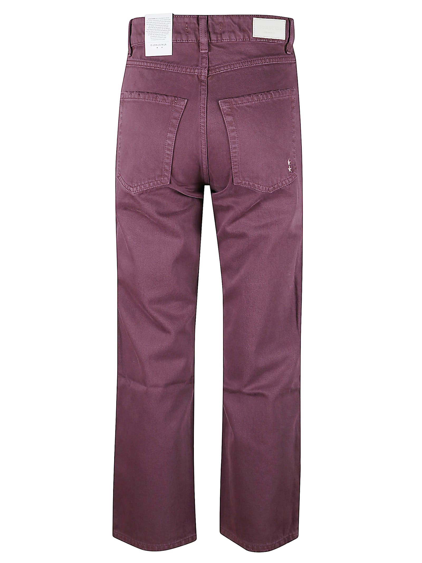 Icon Denim Star-detail Straight-leg Jeans In Burgundy