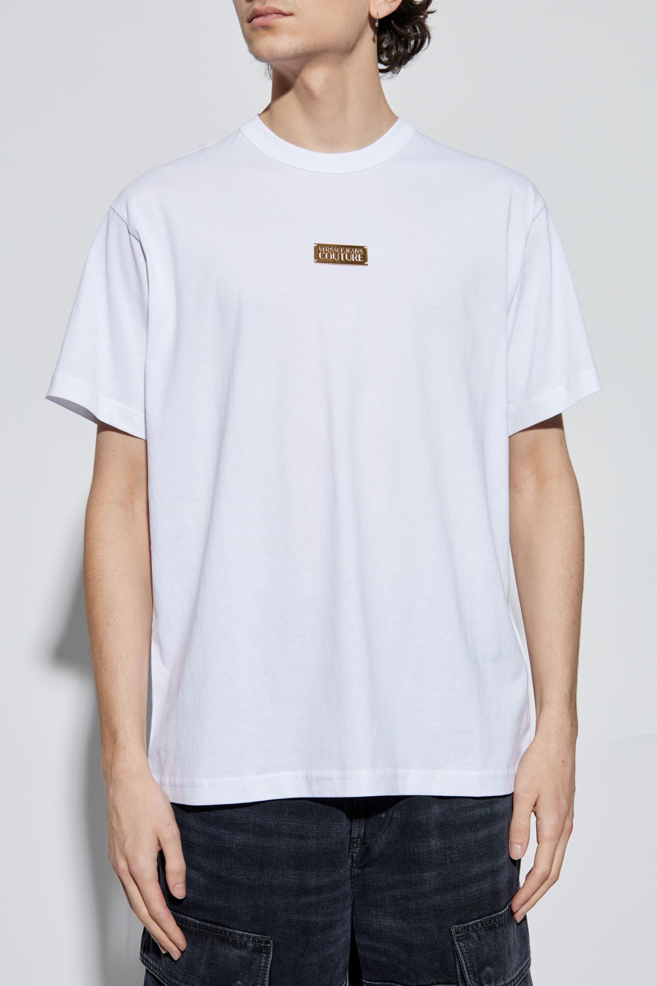 Shop Versace Jeans Couture T-shirt With Logo In White