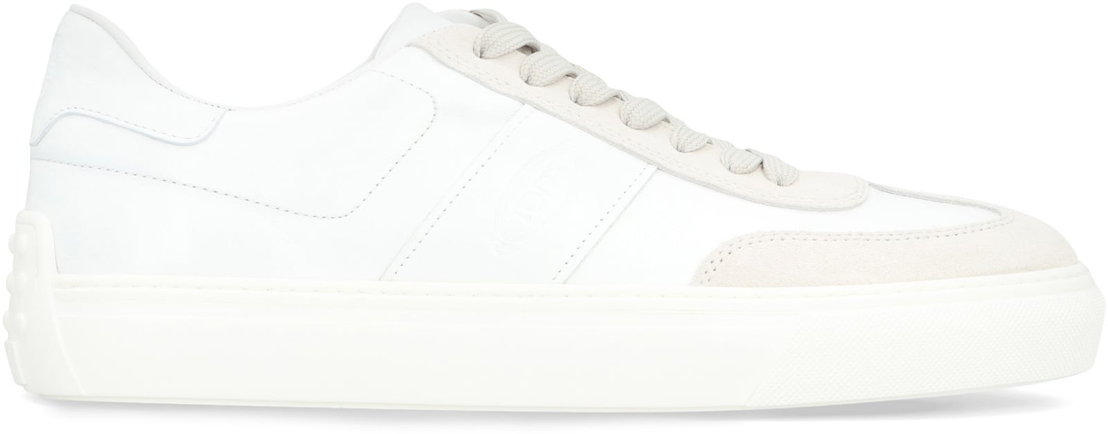 Shop Tod's Leather Lowtop Sneakers In White