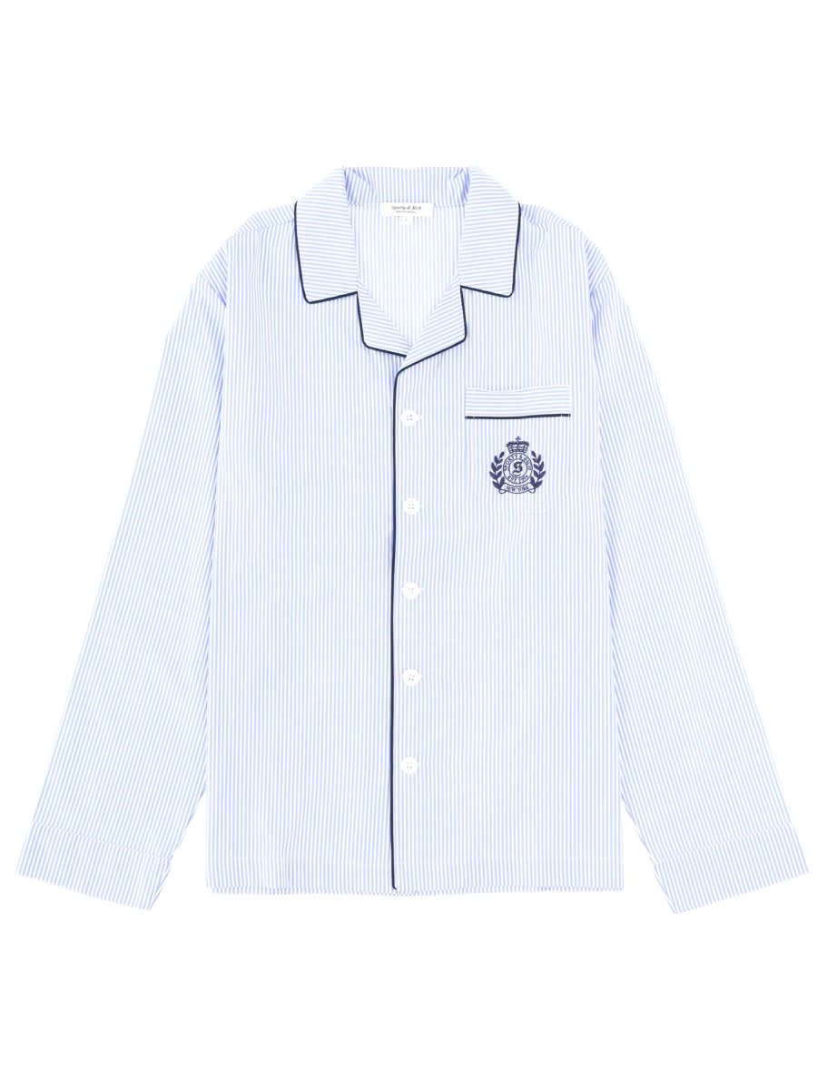 Sporty &amp; Rich Pajama Shirt In Blue