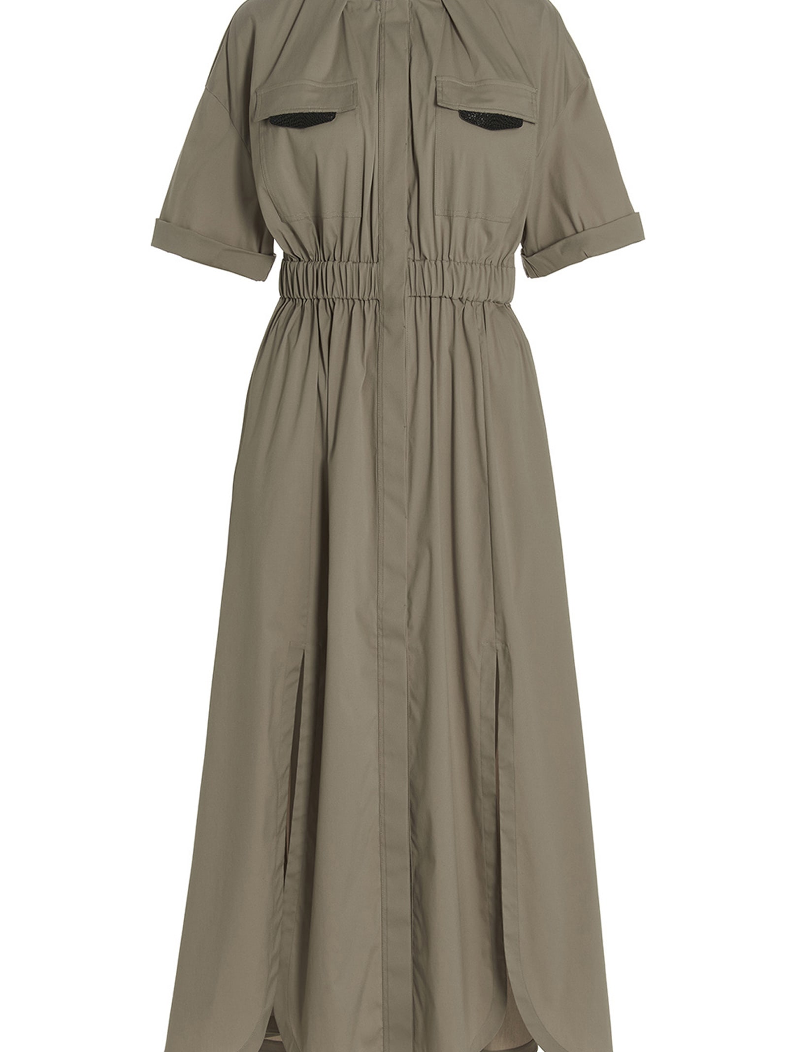 BRUNELLO CUCINELLI, Khaki Women's Midi Dress