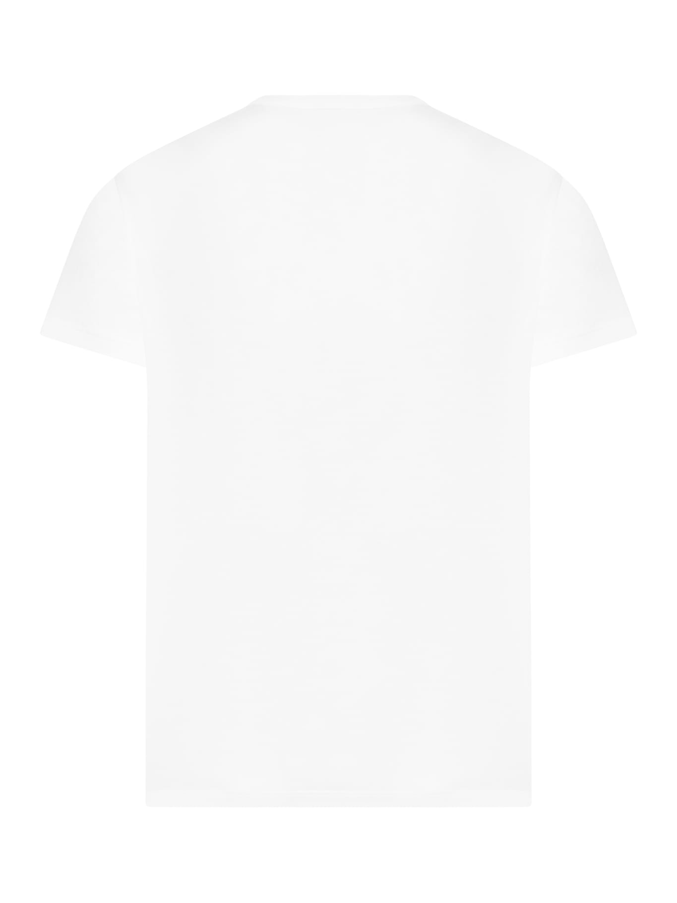 Shop Maison Margiela White T-shirt In White Black Embroidery