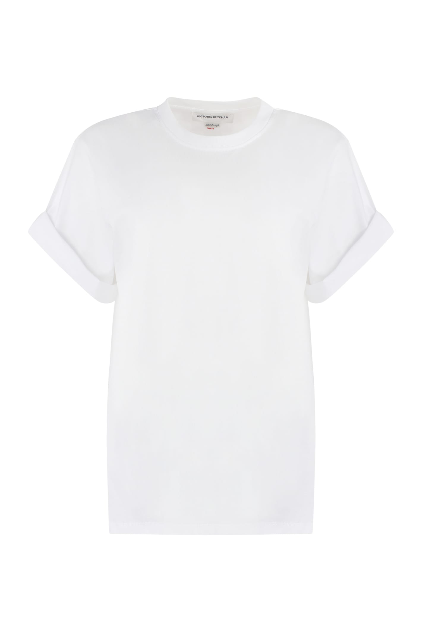 Shop Victoria Beckham Cotton Crew-neck T-shirt In White