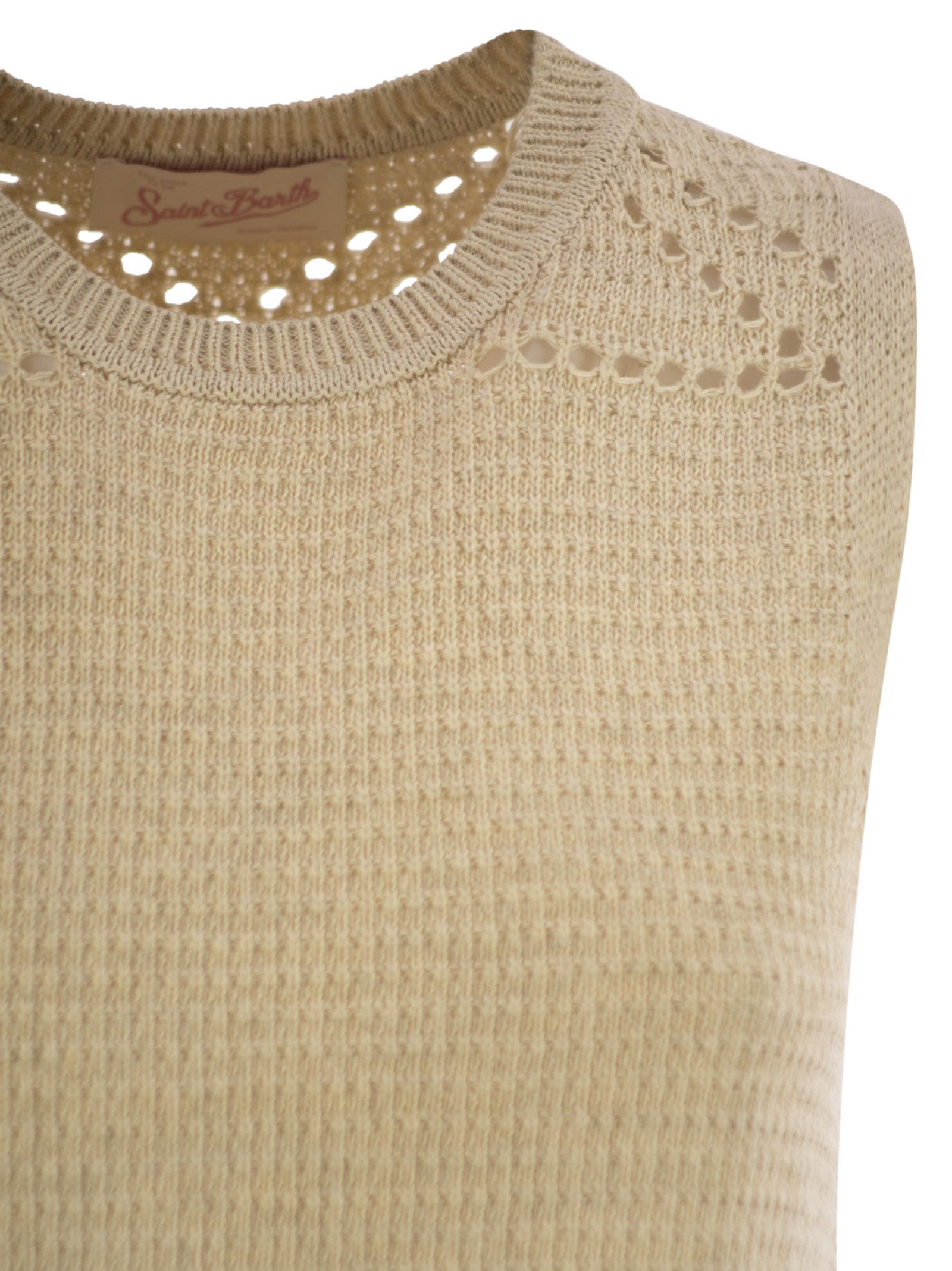 Mc2 Saint Barth Aire - Crochet Knit And Mesh Top