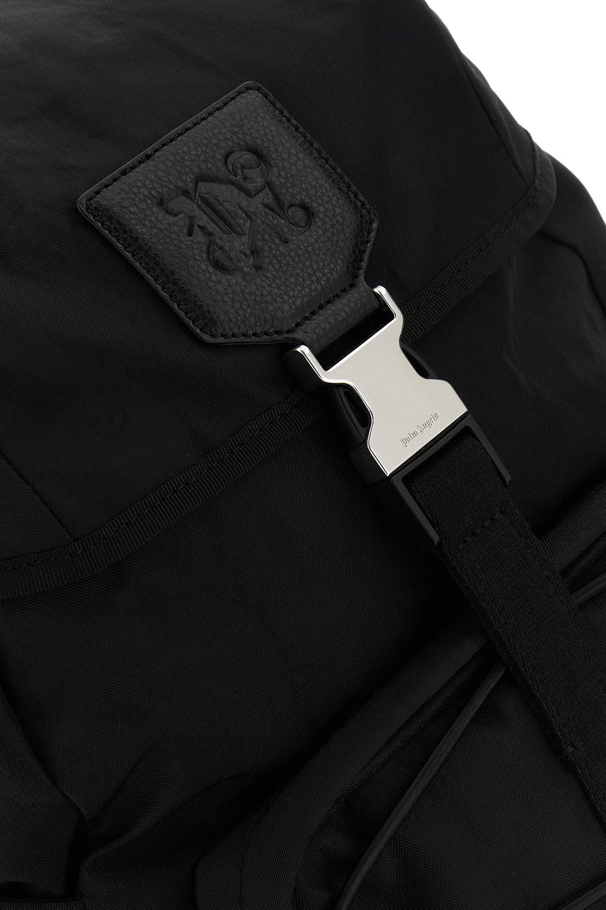 Shop Palm Angels Black Canvas Backpack