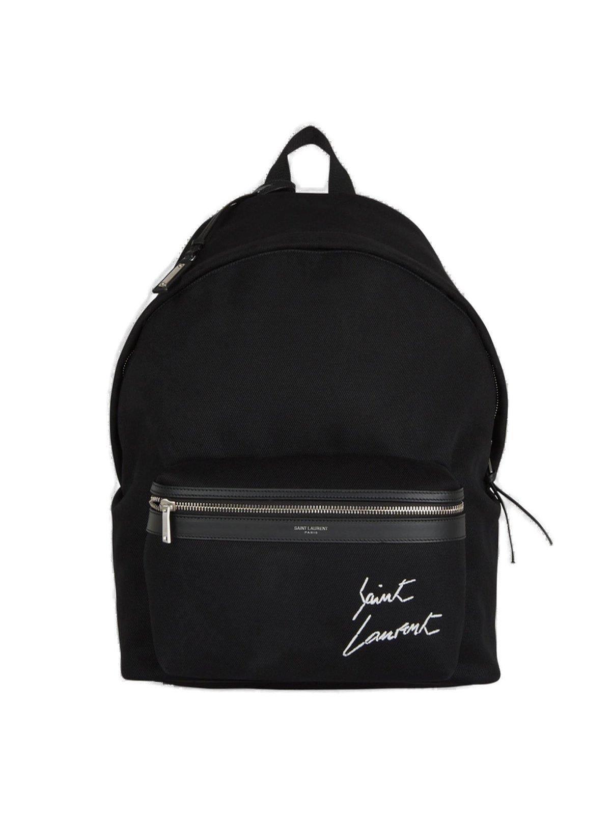 Saint Laurent City Logo Emboridered Zipped Backpack