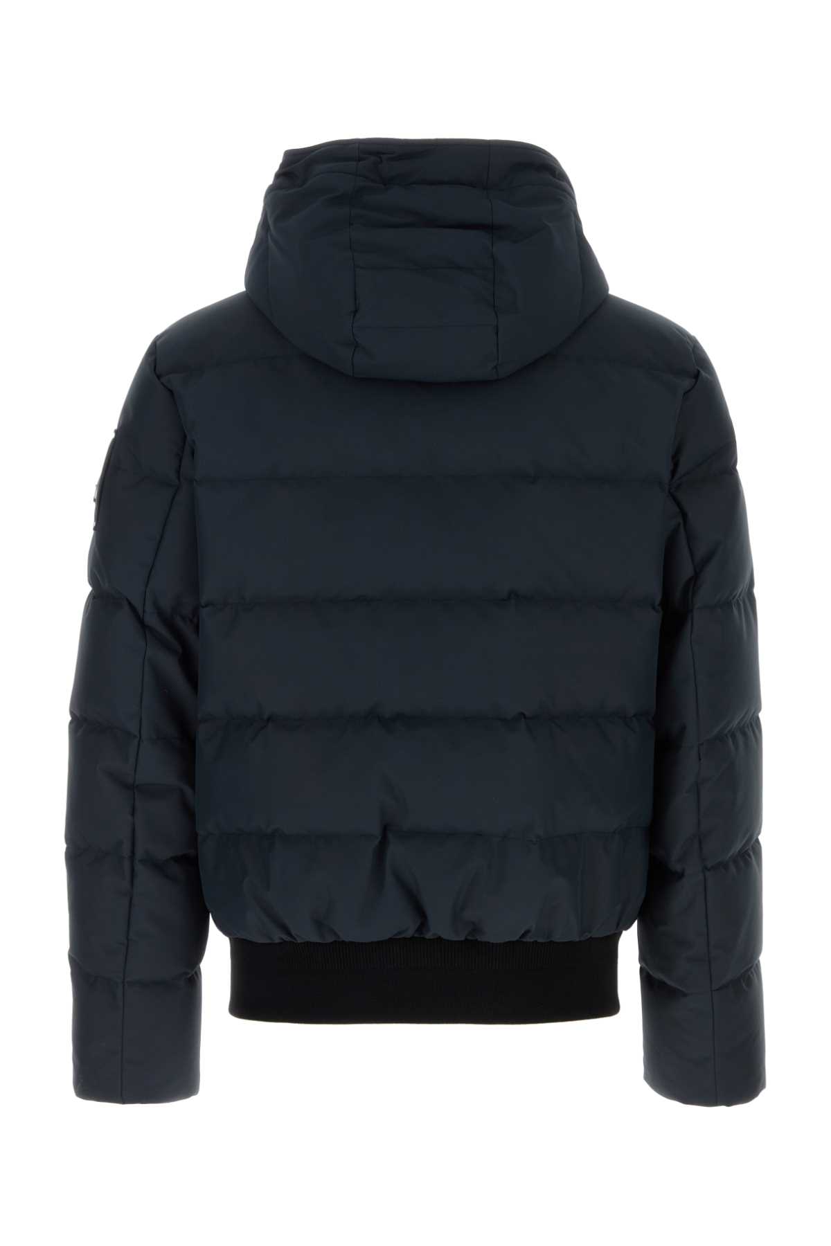 Moose Knuckles Padded Hooded Jacket Zippered Pockets In Blue