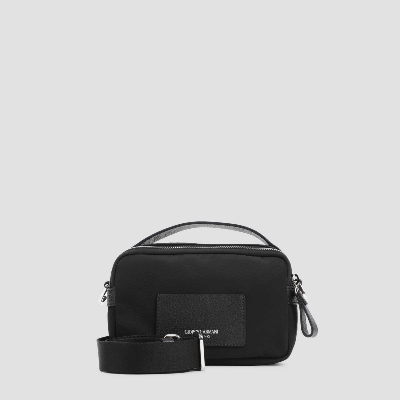 Shop Giorgio Armani Box Bag In Nero