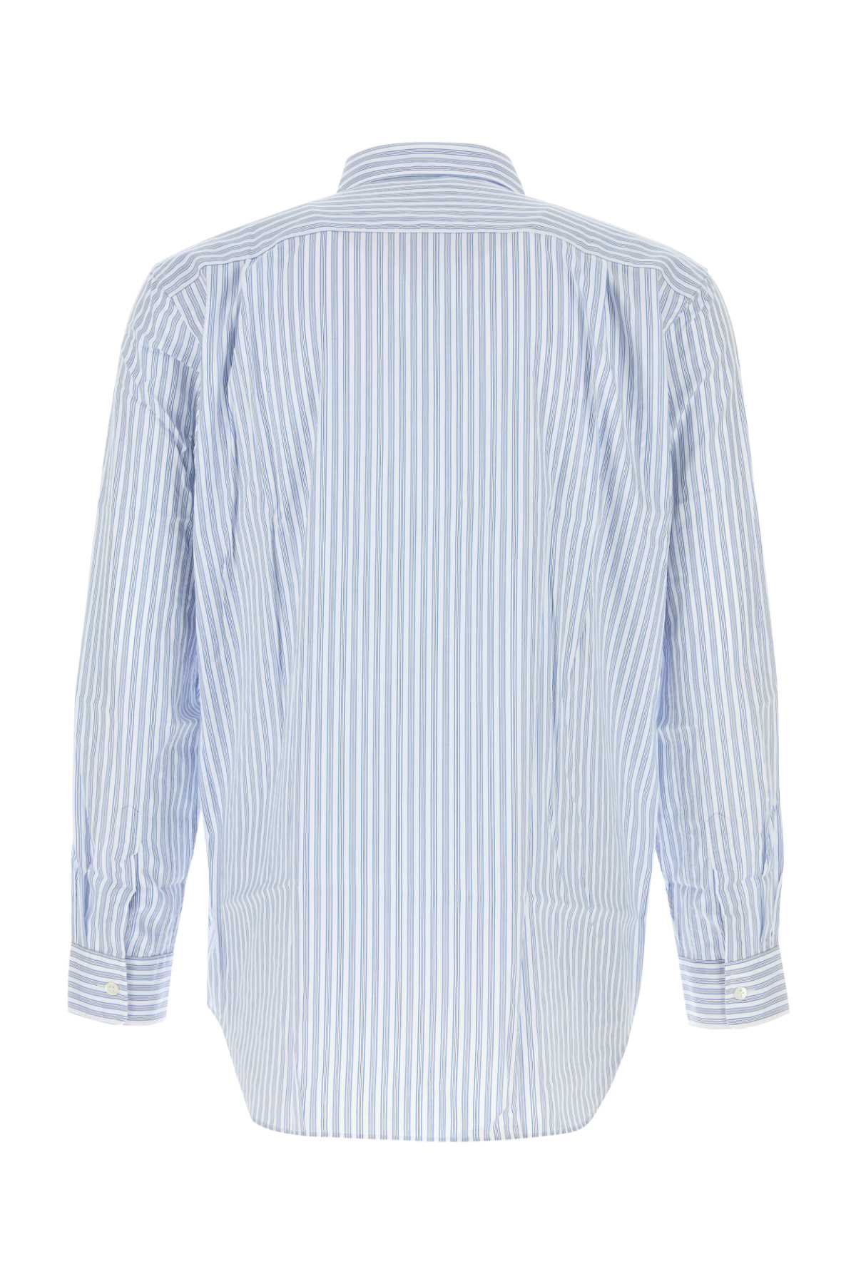 Shop Comme Des Garçons Play Printed Poplin Shirt In Blue