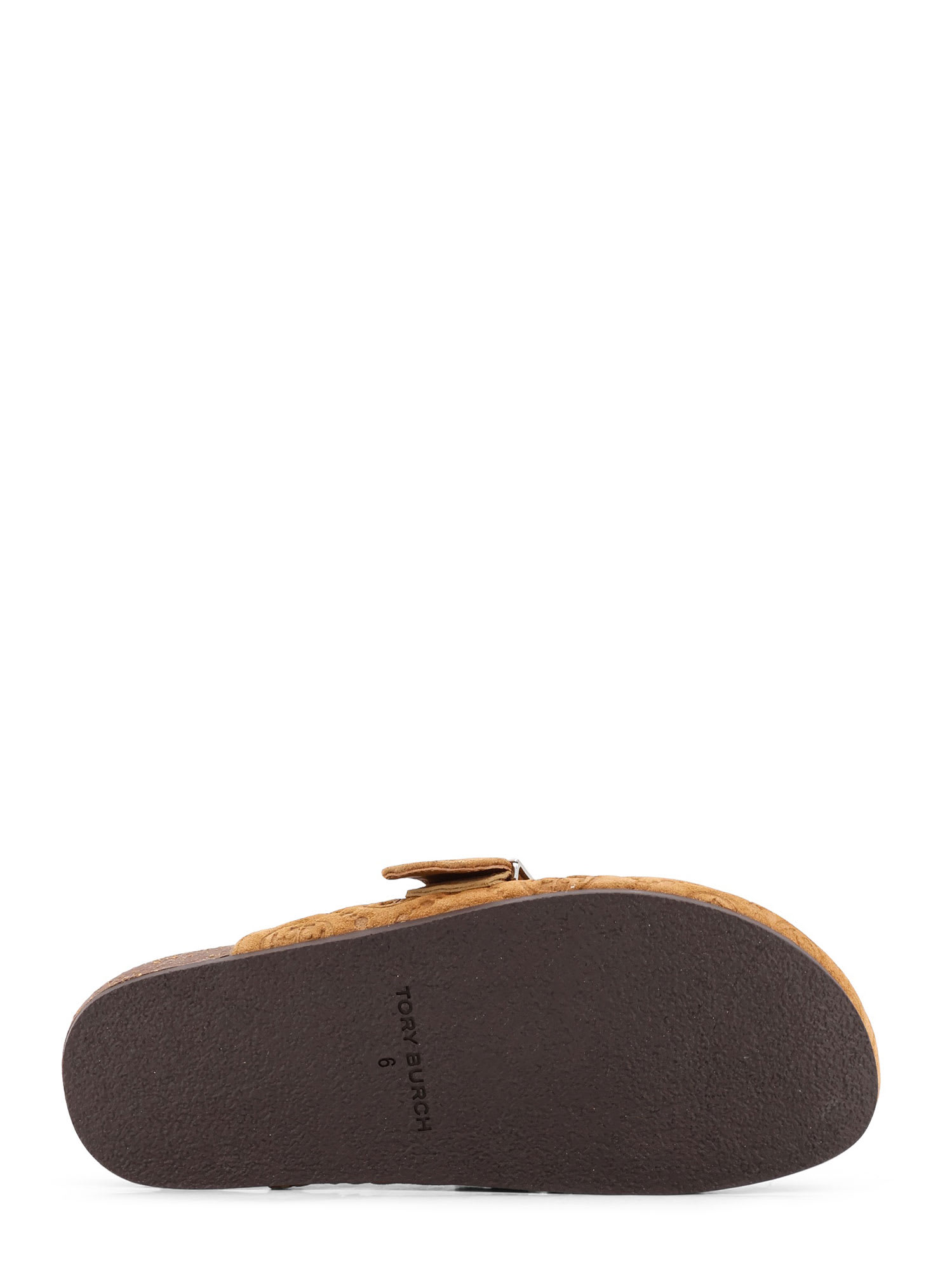 Tory Burch T Monogram Mellow Jacquard Suede Mule In Brown