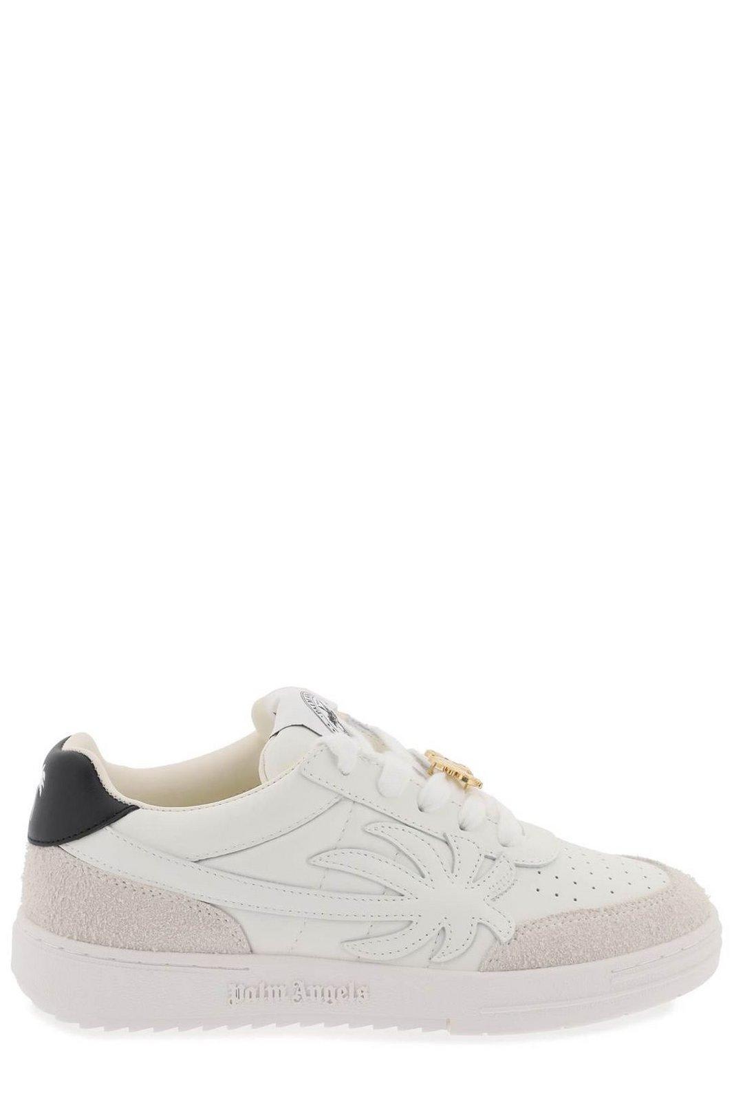 Shop Palm Angels Palm Beach University Low-top Sneakers In White White (white)