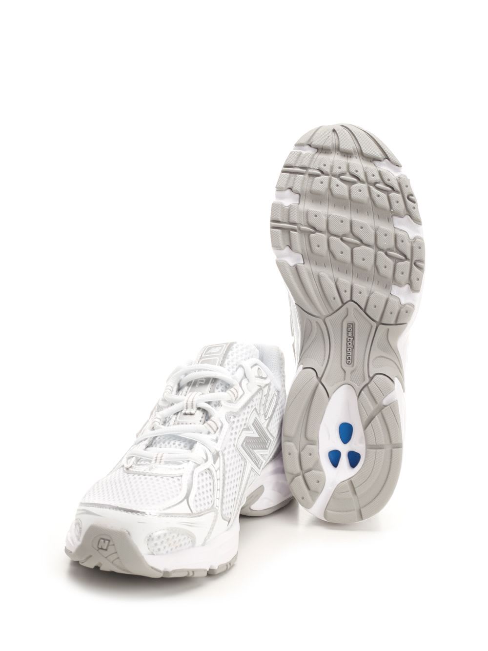 New Balance Breathable Mesh Sneakers With Durable Overlays In White Silver D