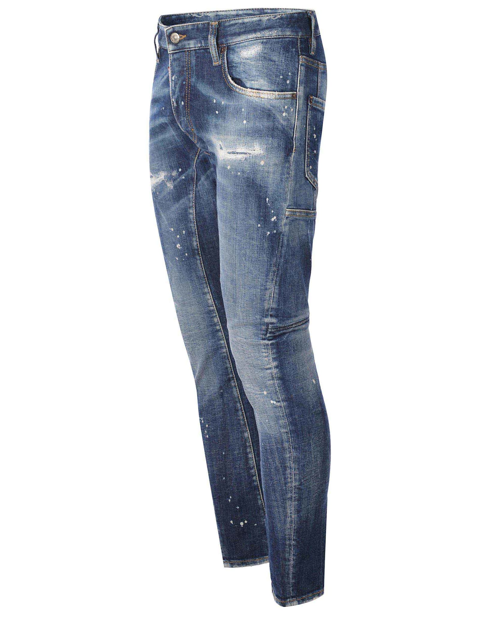 Shop Dsquared2 Jeans  Tidy Biker Made Of Denim In Denim Azzurro