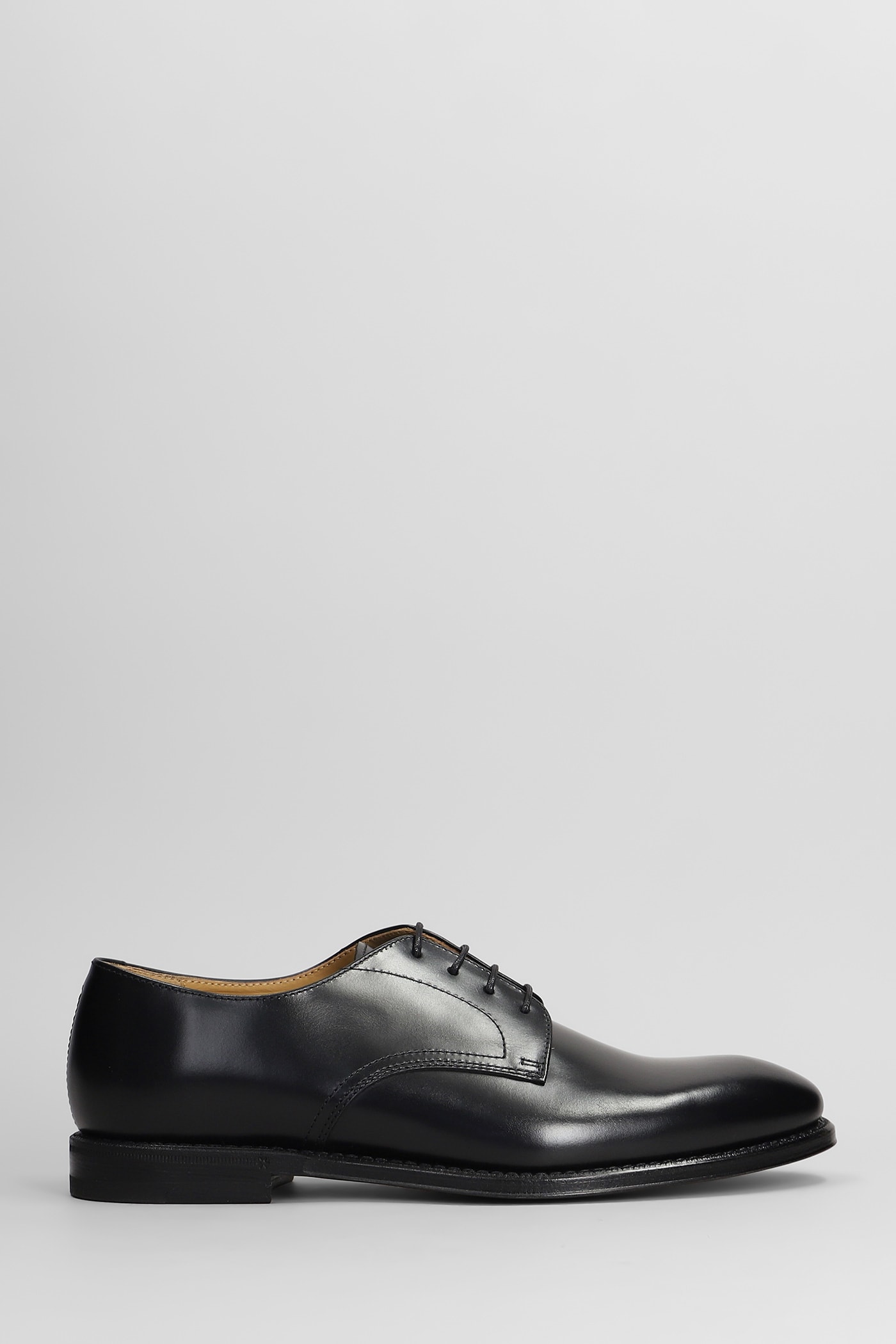 Lace Up Shoes In Black Leather