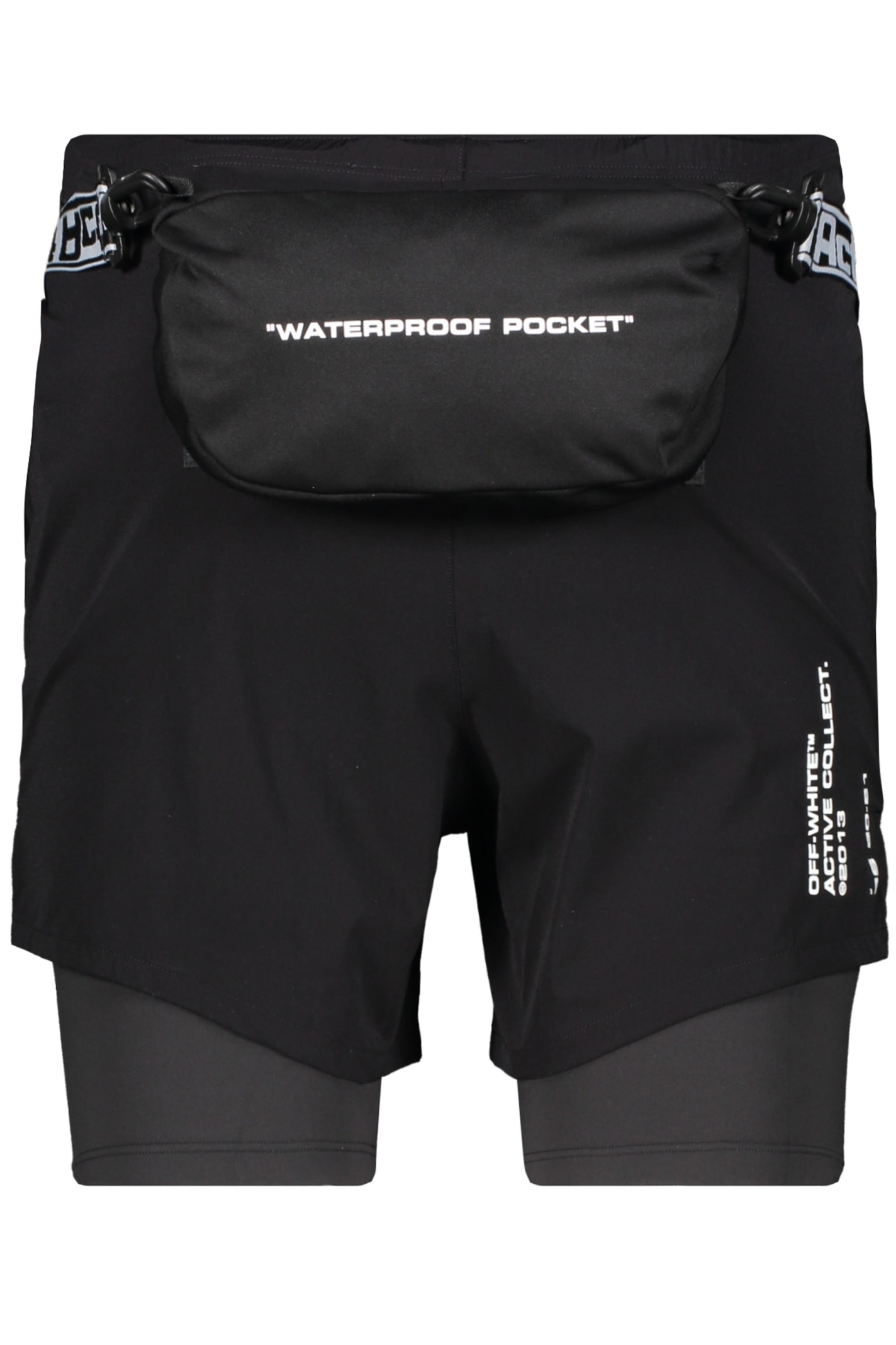 Shop Off-white Techno Fabric Bermuda-shorts In Black