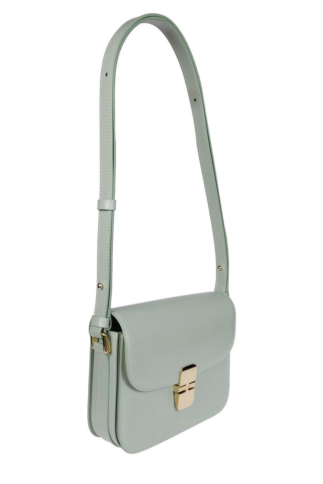 Apc A.p.c. Grace Small Leather Crossbody Bag In Azzurro