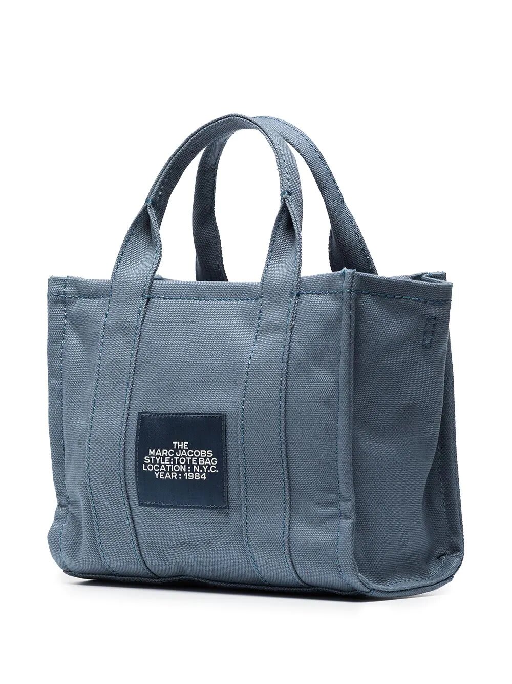 Shop Marc Jacobs The Small Tote In Canvas In Blue Shadow
