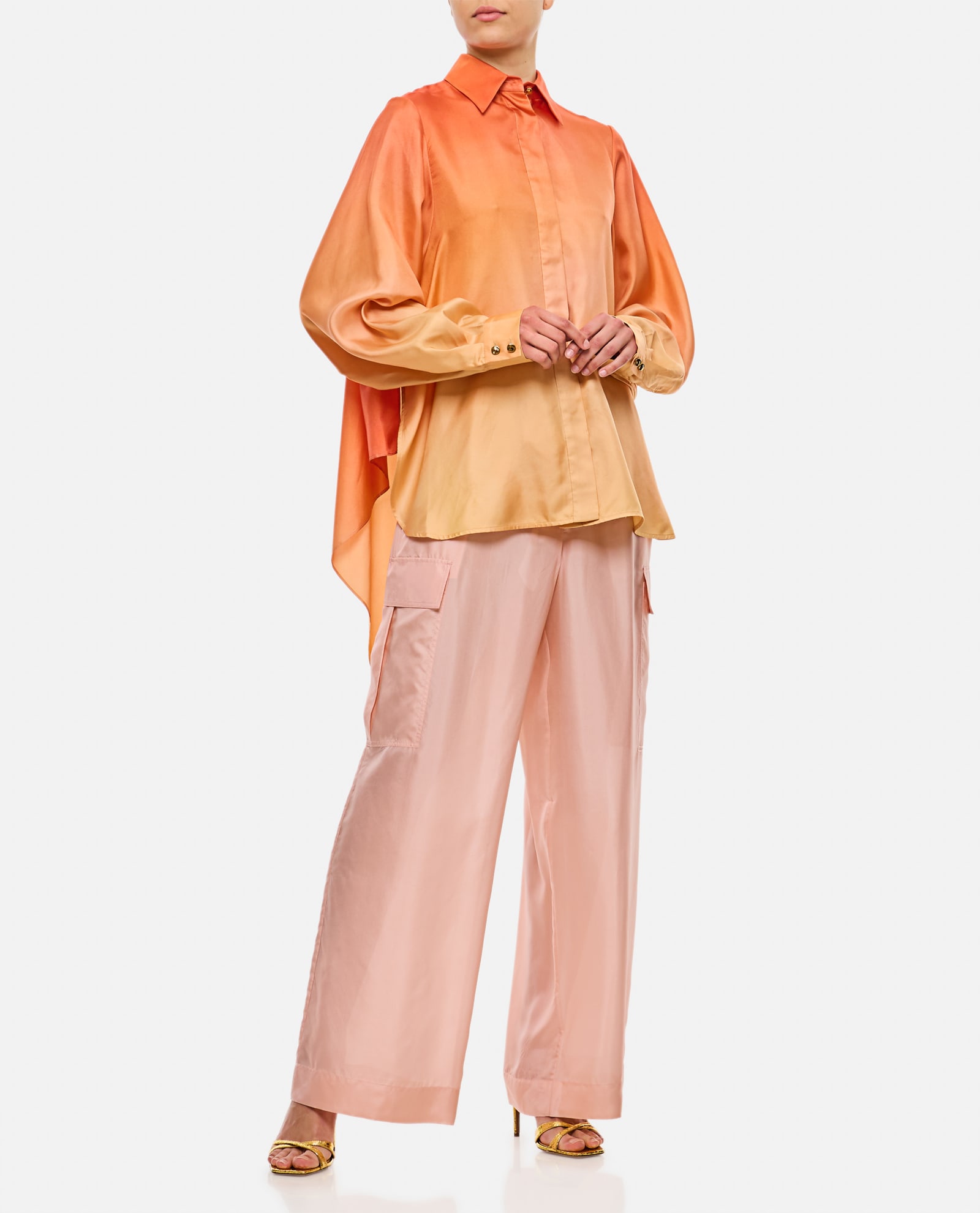 Shop Zimmermann Tranquillity Scarf Shirt In Orange