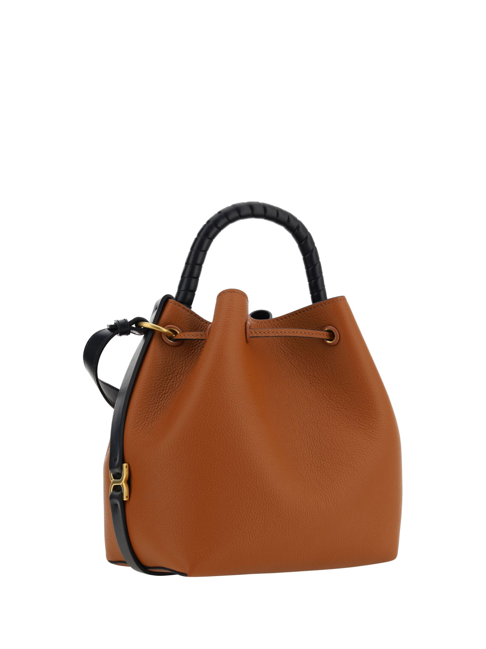 Shop Chloé Marcie Bucket Bag In Tan